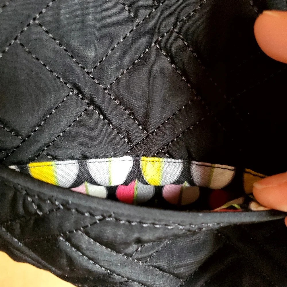 Vera Bradley Black Nylon Double Zip Mailbag - Picture 10 of 14